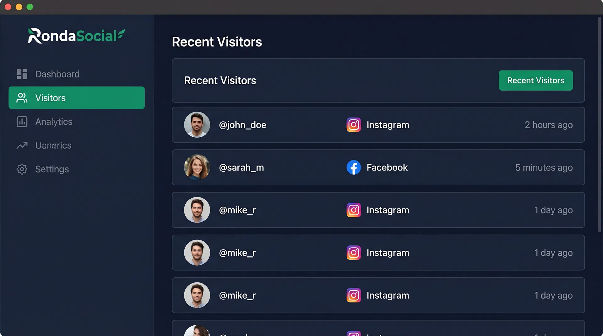 RondaSocial — Discover profile visitors